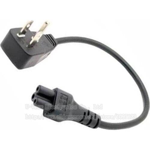 NCHTEK Flat Plug Short Power Cord, UL 5-15P to IEC 320 C5 Female Cable About 30CM/Free Shipping/4PCS