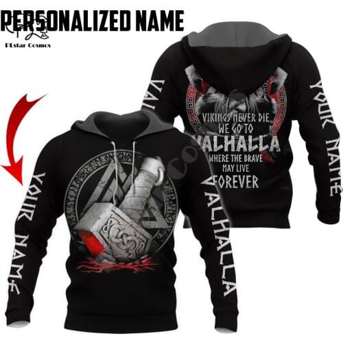 PLstar Cosmos Vikings Tattoo Warrior Viking God Odin Symbol NewFashion Tracksuit Harajuku 3DPrint Men/Women Pullover Hoodies V11