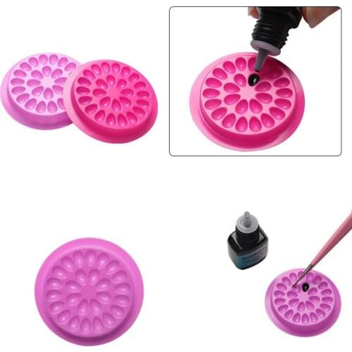 20 Pcs 6 Colors Glue Gasket Eyelash Glue Holder Adhesive Pallet Eyelash Extension Glue Pads Stand on Eyelash Plastic Glue Holder