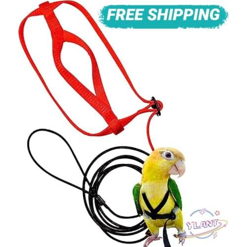 YLANT Parrot Bird Harness Leash Outdoor Flying Traction Straps Band Adjustable Anti-Bite Training Rope