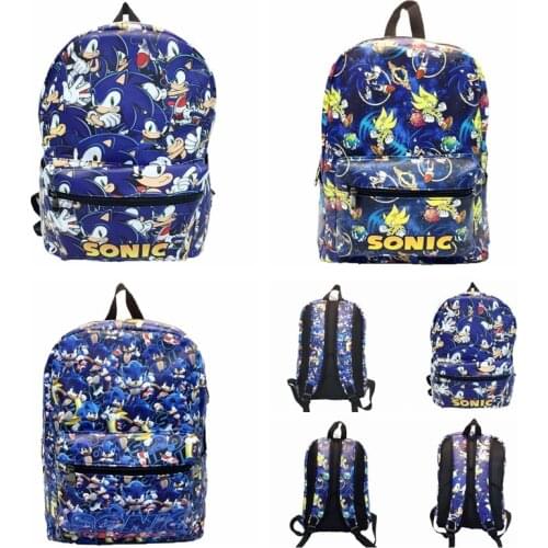 Cartoon Game Blue Backpack Bookbag PU Colorful School Bag Laptop Knapsack Bag Travel Bags for Girls Boys Students Gift