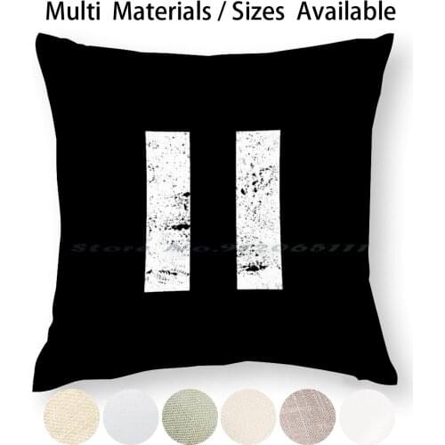 Distressed Pause Button White Color. Pillow Case Throw Pillow Cover Cotton Linen Flax Pause Logo Video Pewdiepie Social Media