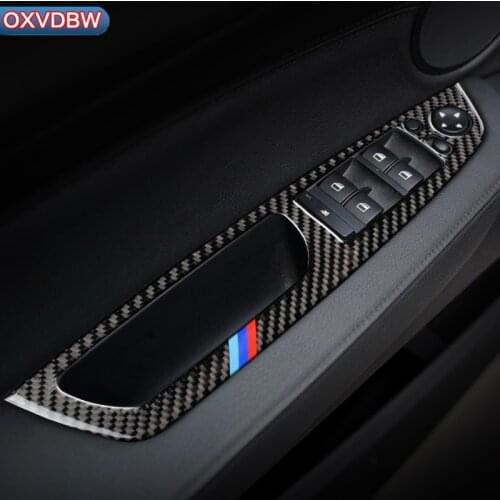 Carbon Fiber Window Lifter Control Frame Switch Decor Armrest Panel Trim car Interior accessories For bmw x5 e70 x6 e71 LHD RHD
