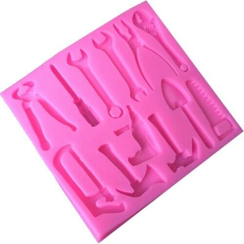 Construction Tools Fondant Silicone Molds Set for Chocolate Candy Sugarcraft Cupcake Topper Cookie Decorating Soaps Made M6CE