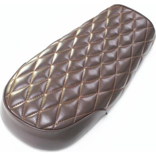 Universal Motorcycle Seat Vintage Grid Shape Style Retro Motorcycle Custom Cafe Racer Seat Saddle For Honda Cg125 Brown 530mm