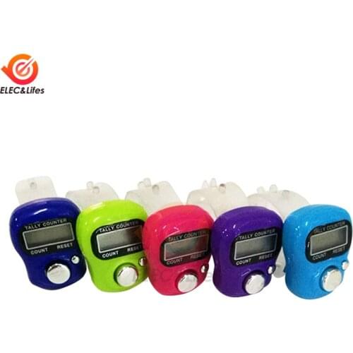 1Pcs Portable Electronic Digital Counter Mini LCD Hand Held Finger Ring Tally Counter Stitch Marker Plastic Row Counter