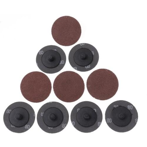 10Pcs Sanding Disc Roll Lock Sandpaper Quick Change Grinding Pad for Grind Polish Finish Burr Rust Paint Removal Abrasive Tools
