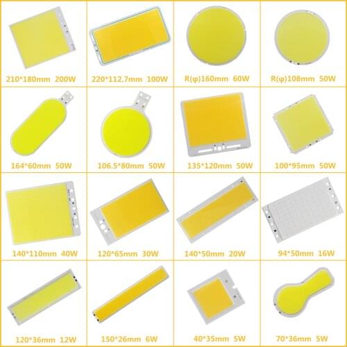 DC 12V 5w 200w led cob lamp light emitting diode panel round cob high power for DIY auto bulb cob led bulb source