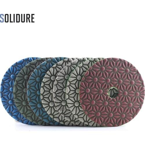 4 inch 7pcs/set 100mm dry diamond polishing for granite,marble,engineered stone and concrete with 1.2mm thickness