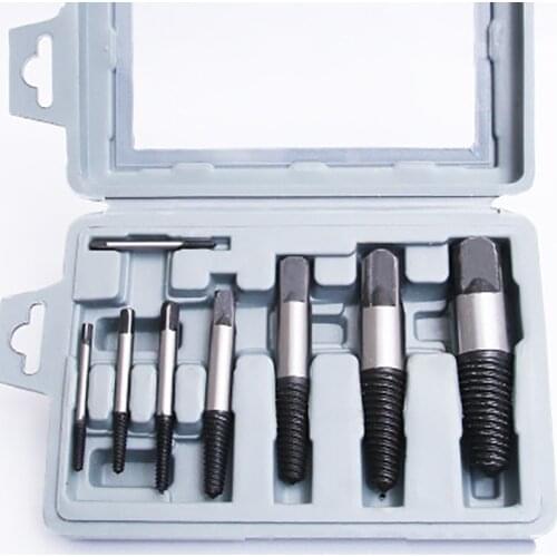 8Pcs/set Household Screw Bolt Extractors Drill Bits for Damaged Screws/ 1/2inch 3/4inch Pipe/Valve Remover Tool Take out Damages