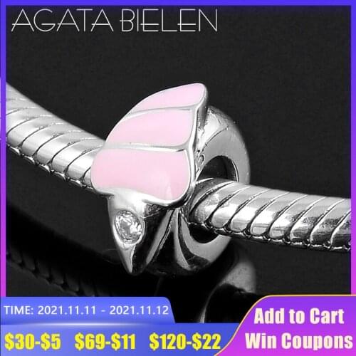 925 Sterling Silver DIY pink enamel Sweet tube round Spacer stopper beads Charm Fit Original europeu Bracelet DIY Jewelry making