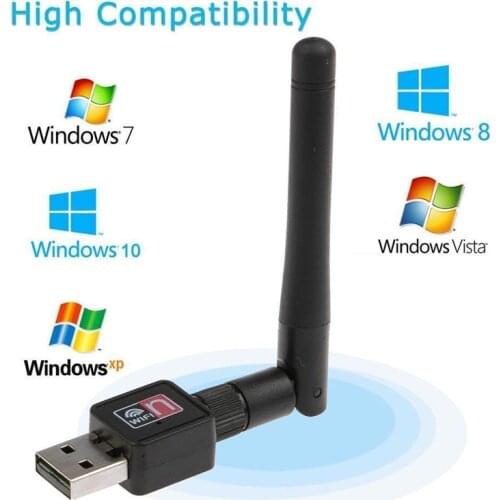 500pcs/lot 150Mbps MINI Wireless USB WiFi Adapter Dongle Network LAN Card 802.11n/g/b Antenna wi-fi 2DB antenna MT7601 RT5370