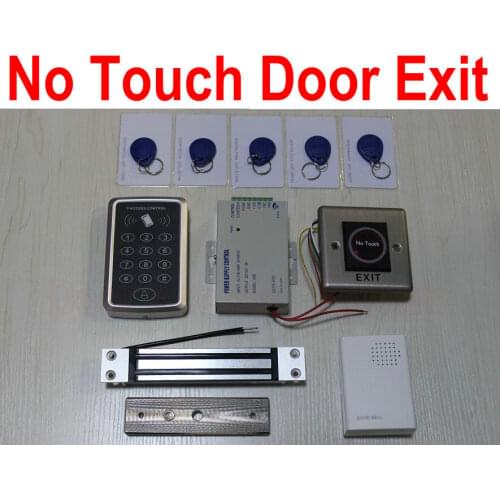 125KHz ID card keytag+Password standalone reader access control machine +180KG Magnetic InBuilt Door Frame lock+Mo Touch button