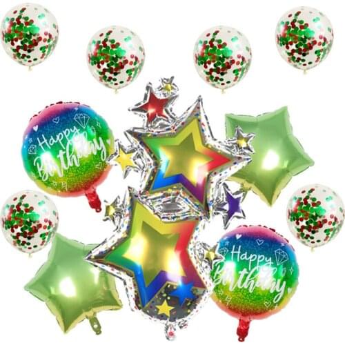 Color Stars Confetti Balloons Celebrate Birthday Party Decoration Kids Adult Air Ball Universal Wedding Decoration Baby Shower