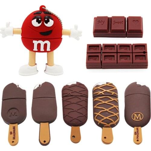 TEXT ME 64GB cartoon M M bean usb flash drive usb 2.0 4GB 8GB 16GB 32GB pendrive gift usb