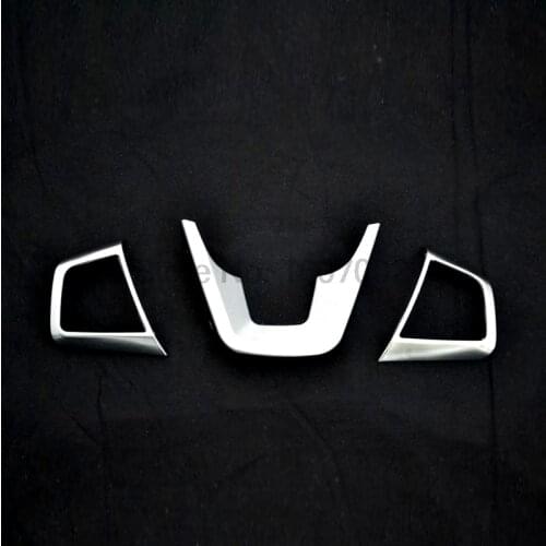 For Hyundai Creta IX25 2014 2015 2016 3pcs Chrome Car Interior Center Consoles Steering Wheel Trim Cover Decoration Accessories