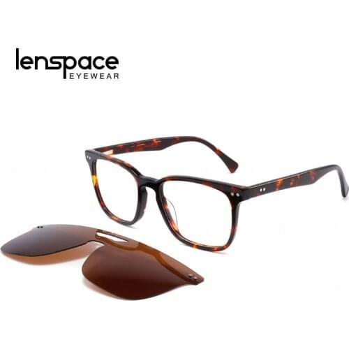 Lenspace Polarized Square Sunglasses Women Magnetic Clip On Luxury Glasses Prescription Glasses Eyeglasses Frame Glasess