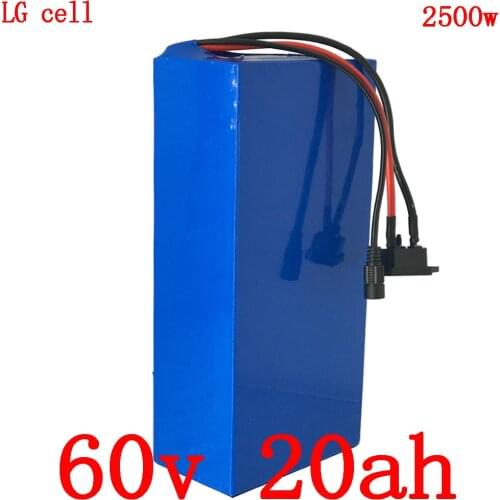 60V 1500W 2000W 2500W ebike battery 60V 20AH electric bicycle battery 60V 20AH Lithium battery use LG cell with 5A charger