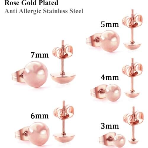 LUXUKISSKIDS Jewelry oorbellen 5pairs/lot Kids Men Gold Cut Ball Earrings Stainless Steel Stud Earring Set For Women Earings
