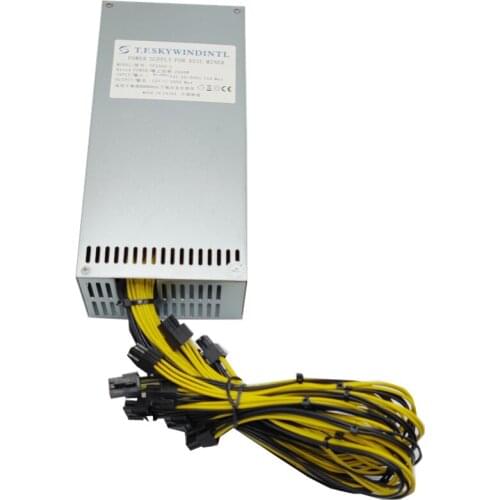 Low Noisy Block Chain 2500W 2400W high-power computer power supply gpu server psu 10x6pin cable