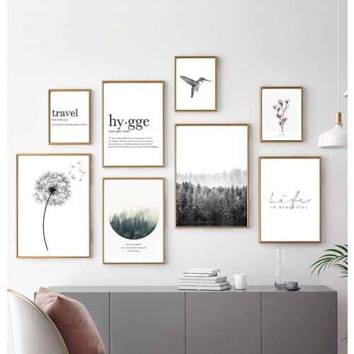 Bird Print Minimalist Wall Art Picture Canvas Painting Black and White Hummingbird Photography Scandinavian Poster Home Decor