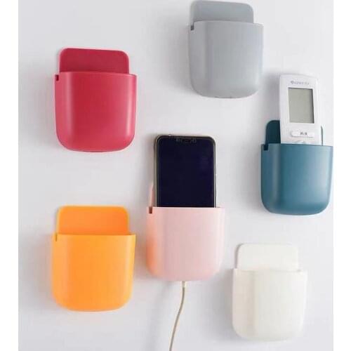 6 Pcs Wall-Mounted Storage Box TV Air-Conditioner Remote Control Holder Organizer for Small Things Desk Container Phone Holder