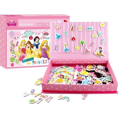 Disney Frozen Princess Mickey Mouse Magnetic Jigsaw Puzzle Drawing Board Game Educational Montessori Letter Cognition Kids Toys