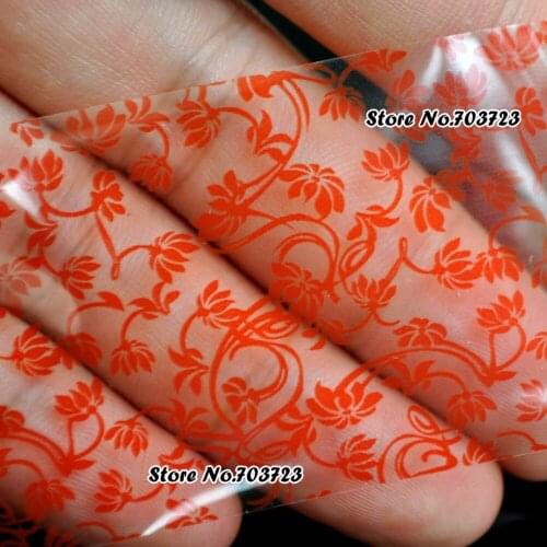 The new 2015 fashion colorful nail sticker decals transfer film nail tools Decorations Red Magnolia SY623