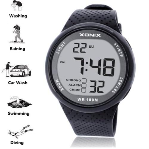 NEW !Professional Diving Swim Watch Men 100M Waterproof Digital Sport Watches Mens LED Multifunction Wristwatch Man montre homme