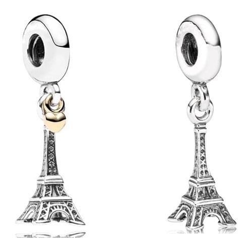 New Fashion Charm Original Eiffel Tower Pendant Fits Original Pandora Ladies Bracelet Necklace Jewelry Matching Gift