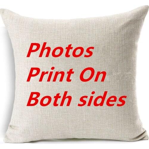 Both sides Design Pictures on cushion cover Print Pet wedding personal Kids friend photos customized gift for home pillow case