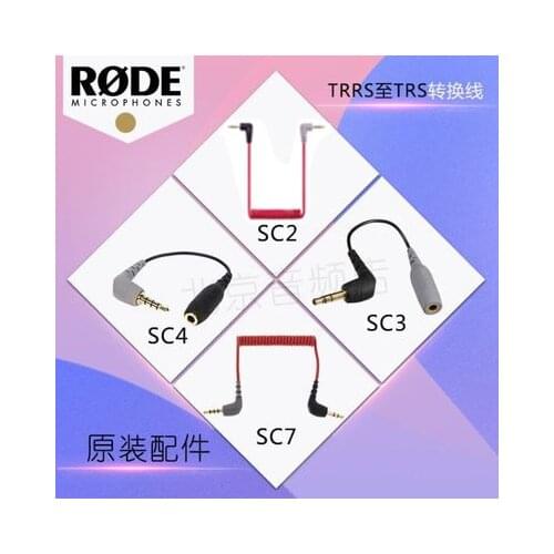 Original RODE SC1 SC2 SC3 SC4 SC7 Microphone Cable 2.5mm to 3.5mm TRRS to TRS Adapter for Iphone Android camera Vlog recording