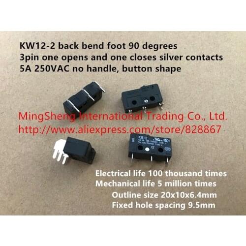 Original new 100% micro switch limit switch KW12-2 series 3A 250VAC 5A 125VAC 25T85 compass excurvation