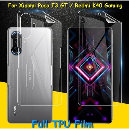 Front / Back Full Coverage Clear Soft TPU Film Screen Protector For Xiaomi Poco F3 GT Redmi K40 Gaming 6.67" ( Not Glass )