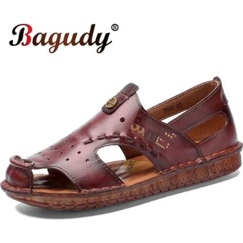 Brand Genuine Leather Shoes Summer Fashion Large Size Mens Sandals Outdoor Soft Sandals Comfortable Beach Slippers Big Size 48