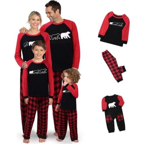 Family Christmas Pajamas Set 2020 Fashion Deer Print Adult Women Kids Xmas Family Matching Clothes Soft Cotton Family Sleepwear