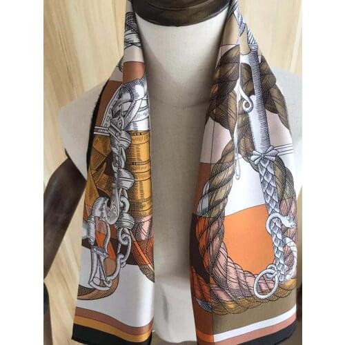 2020 new arrival winter autumn pink 100% pure silk scarf twill hand made roll 90*90 cm shawl wrap for women lady