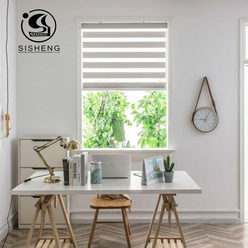 Light filtering zebra roller shades plain color blinds