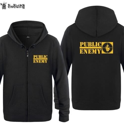 Zipper Hoodies Men Music Rock Public Enemy Mens Hoodie Hip Hop Fleece Long Sleeve Mans Jacket Coat Sweatshirt Tracksuit Skate