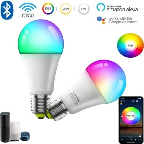E27 LED 2.4G WiFi Bluetooth Remote Control Remote Control RGB Light Full Color 5 Way Light Bulb Smart LED Light Bulb LED Lamp