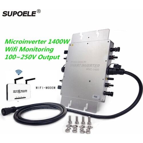 Waterproof IP65 WVC1400 Solar Grid Tie Micro Inverter Microinverter 1400W Grid Connected Inversor With Wifi Monitoring