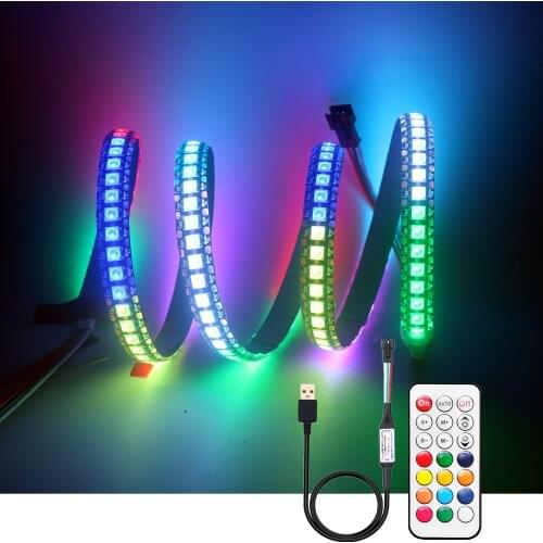 WS2812B Smart RGB Addressable Led Strip USB 21Keys Remote Controller Kit Pixel Tape TV Back Under Cabinet Lamp Waterproof DC5V