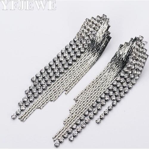 YFJEWE New Style Statement Luxurious Big Dangle Micro Paved CZ Crystal Flower Drop Earrings for Women Bridal Wedding Brincos