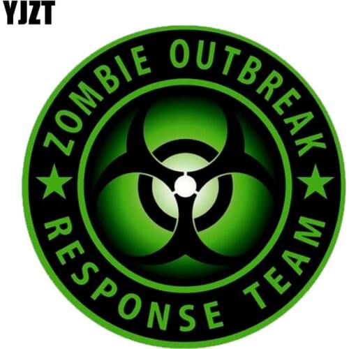 YJZT 12.7CM*12.7CM Reflective Car Sticker ZOMBIE OUTBREAK RESPONSE TEAM Personality Decal C1-7478