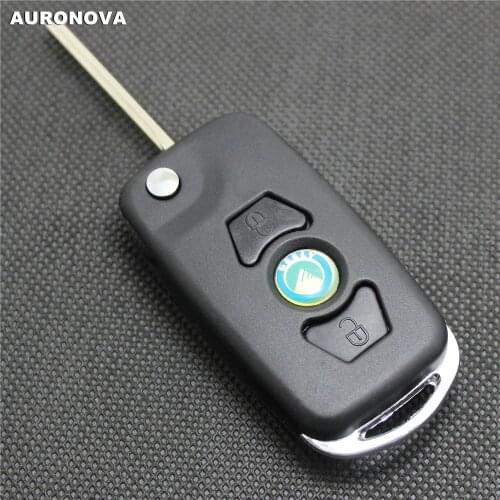 AURONOVA New Upgrade Flip Folding Key Shell for GEELY VISION Replacement 3 Buttons Modified Remote Car Key Case