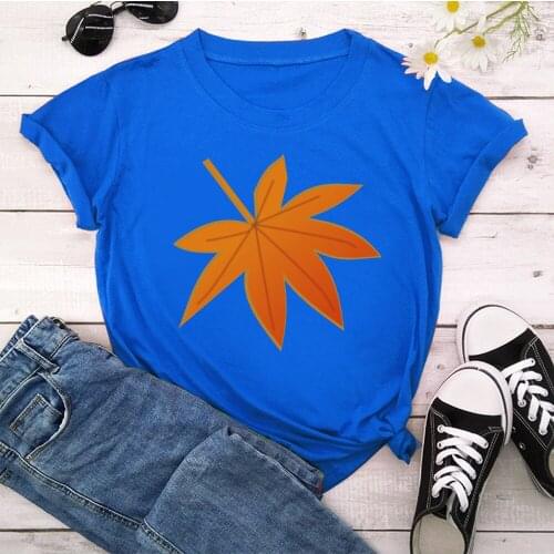 Fallen leaves New T-shirts For Women Harajuku Summer T Shirt Fashion Tops Printed Female T-shirt Casual Tee TX9434