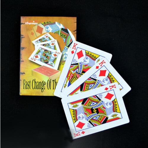 1 set Fast Change Of Three King Card Magic Tricks Colse Up Magic Props Three K Change Stage Street Magic Magician Gimmick