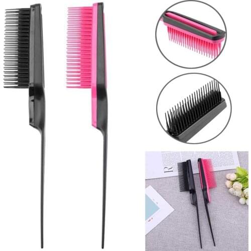 1pc Pointed Tail Comb Prevent Hair Loss Hair Brush Salon tool Styling Comb Multiple Comb Teeth Comb Black And Red T5698 2020