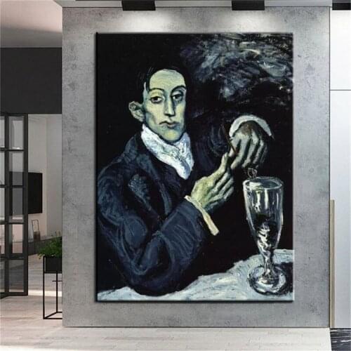 100% Hand Painted Oil Painting Picasso Men Retro Abstract Simple Nordic Light Luxury Porch Decorative Wall Painting Large Size