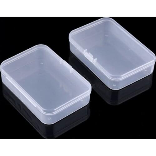 2Pcs Plastic Transparent Storage Box Collections Nail Tips Jewelry Container Case